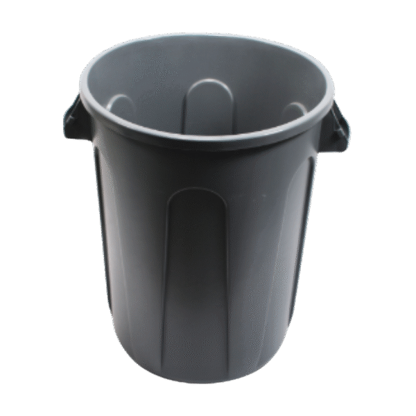 ROUND 44 GAL WASTE RECEPTACLE GRAY